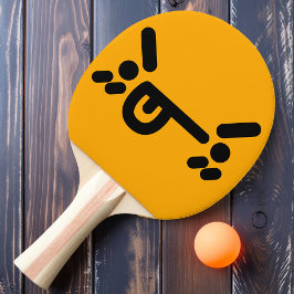 Pong Rosto Laranja Zangado e Malcriado Raquete de Ping 