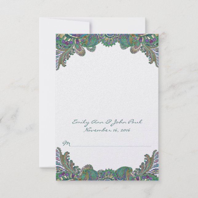 Ponha e Dobre Cartões de Casamento (Frente)