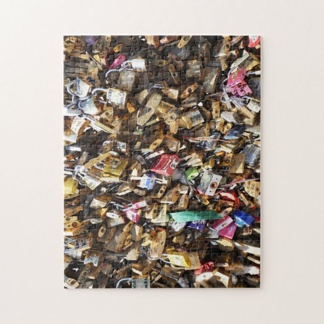 Pont des Arts Love Locks Paris. Quebra-cabeça de s (Vertical)