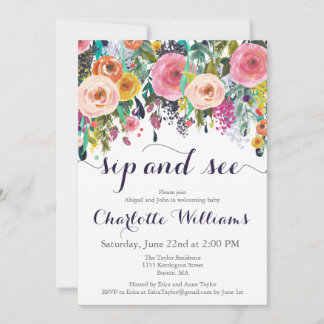 Ponta de Flor Colorida e Consulte Cartões de Convi