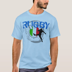 Pontapé do t-shirt dos fãs do rugby de Italia