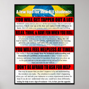 Pontas para o poster do Gym dos novatos de BJJ