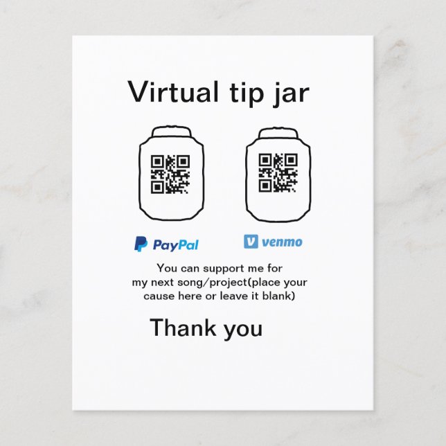 Pontas virtuais código q r doação de dinheiro PayP (Frente)