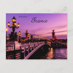 Ponte Alexandre III Paris França Cartão Postal