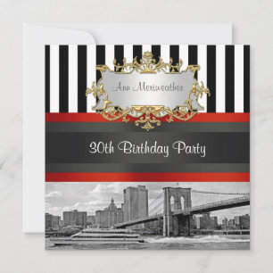 Ponte Brooklyn no Skyline NYC, Convite para Aniver