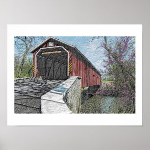 Ponte coberta - Lancaster, PA - impressão