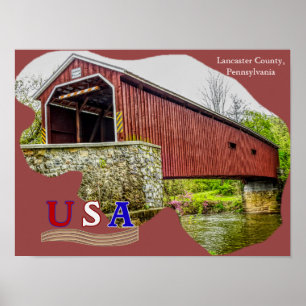 Ponte coberta - Poster Art - PA de Lancaster Count