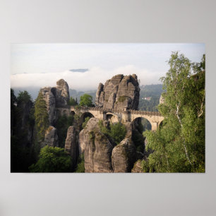 Ponte de Bastei no poster saxão da suiça