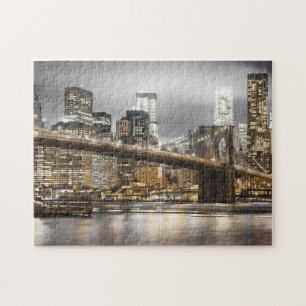 Ponte de Brooklyn Nova York Noite Quebra-Cabeça