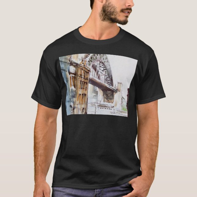 Ponte de Tyne da camiseta do decano Rua Preto (Frente)