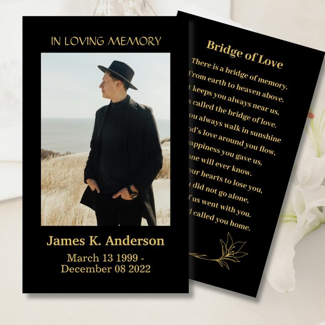 Ponte do Amor Cartão com fotos Preto de Oração Mem (Criador carregado)