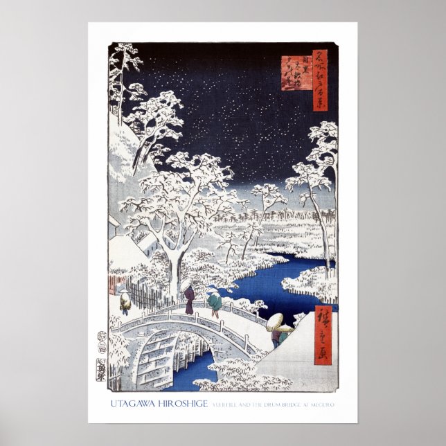 Ponte do tambor em Meguro Poster (Frente)