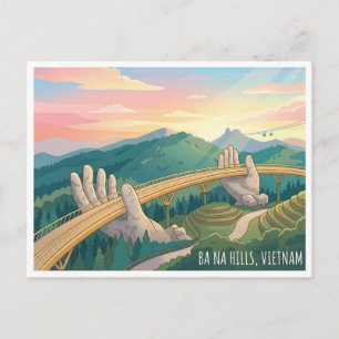 Ponte Dourada Ba Na Hills Vietnã Cartão Postal de
