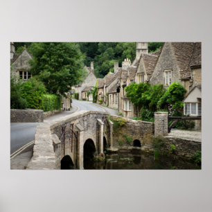 Ponte em Castle Combe, poster do Reino Unido
