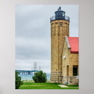 Ponte Mackinac e Poster de farol