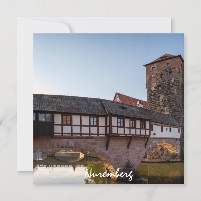 Ponte medieval antiga em Nuremberga, Alemanha (Frente)