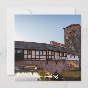 Ponte medieval antiga em Nuremberga, Alemanha