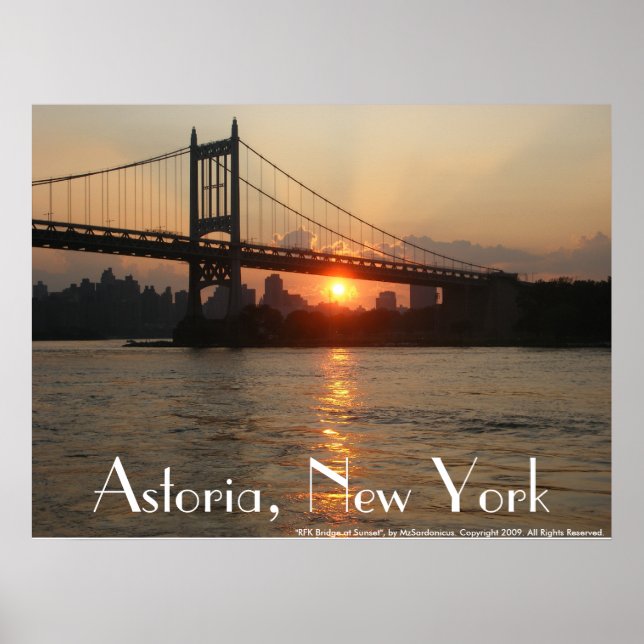 "Ponte RFK no Sunset" Astoria, NY Poster (Frente)