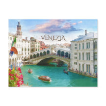 Ponte Rialto em Veneza| Cartão postal Venezia, Itá