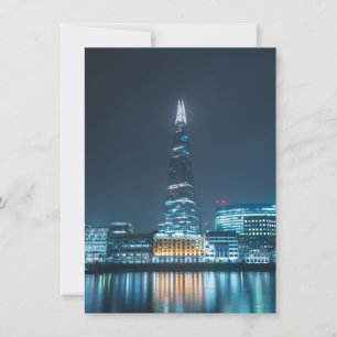 Ponte Shard London no cartão noturno