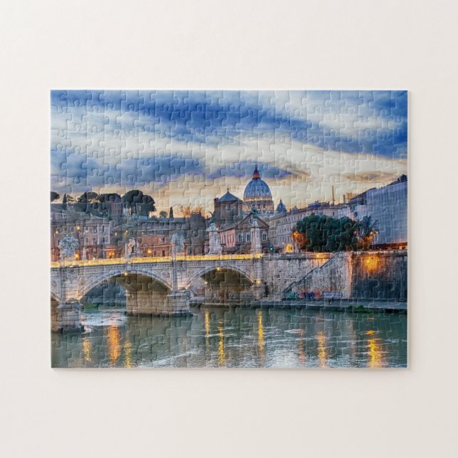 Pontes Famosos no Tibre Roma. Quebra-Cabeça (Horizontal)