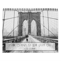 Pontes Icônicas de Nova York Calendário de Parede 