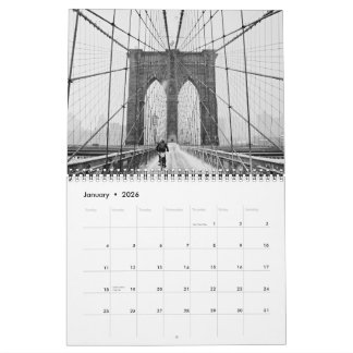 Pontes Icônicas de Nova York Calendário de Parede 