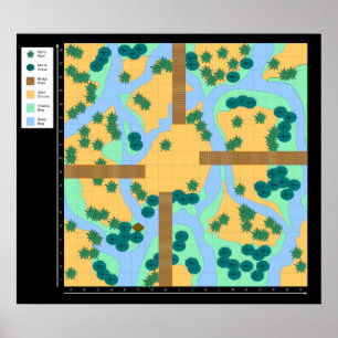 Pontes sobre a água pantanosa - poster de