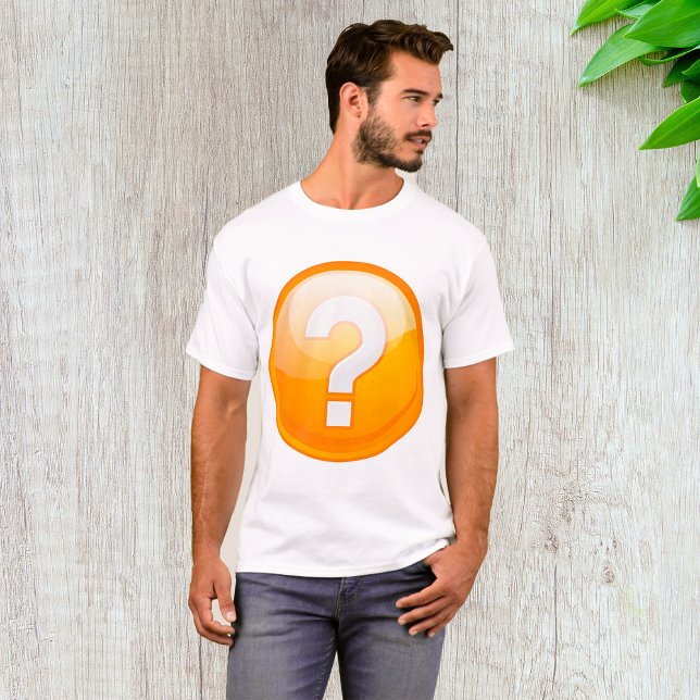 Ponto de interrogação laranja Mens T-Shirt (Criador carregado)