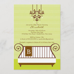 Ponto morto chique do convite do chá de fraldas d