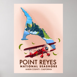 ponto reyes poster de viagens da costa nacional.