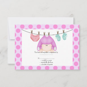 ponto rsvp bebê de linha rosa bebê