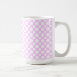 Pontos Brancos Polka em Caneca de Café Rosa