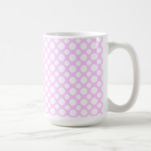 Pontos Brancos Polka em Caneca de Café Rosa