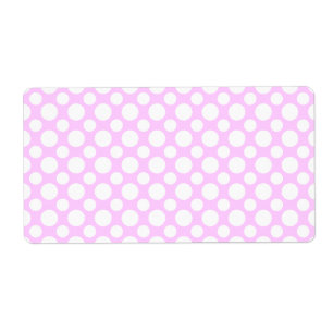 Pontos Brancos Polka em Etiqueta de Envio Rosa
