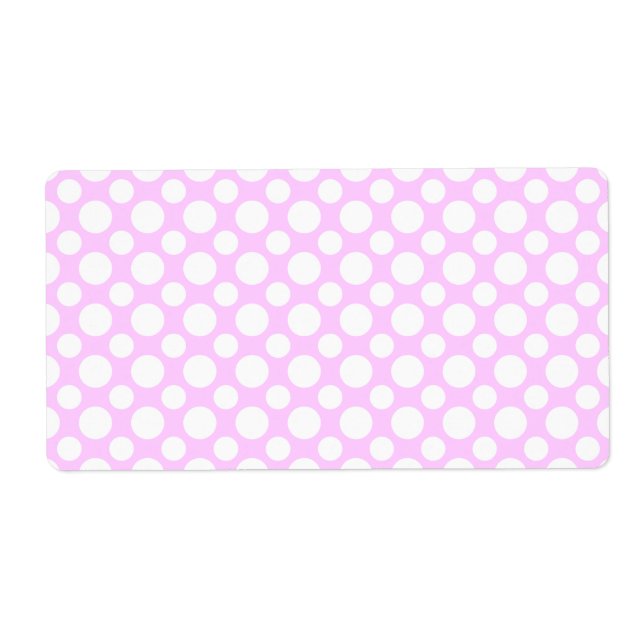 Pontos Brancos Polka em Etiqueta de Envio Rosa (Frente)