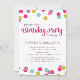 PONTOS CONFETTI COLORIDOS | CONVITE AO ANIVERSÁRIO