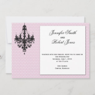Pontos cor-de-rosa com convite para casamento de c