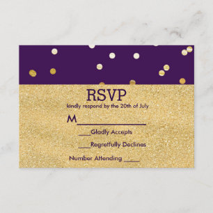 Pontos de Confete Brilhantes Roxo e Dourado RSVP C