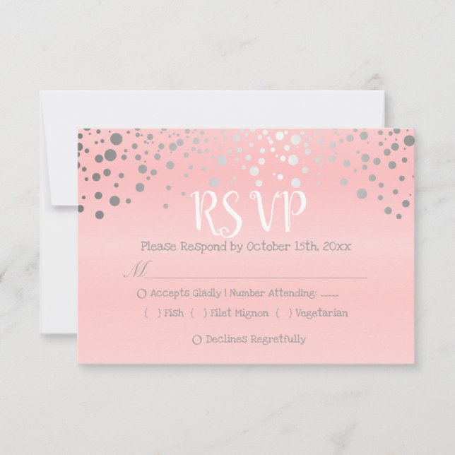 Pontos de Confetti Rosa e Silver - RSVP (Frente)
