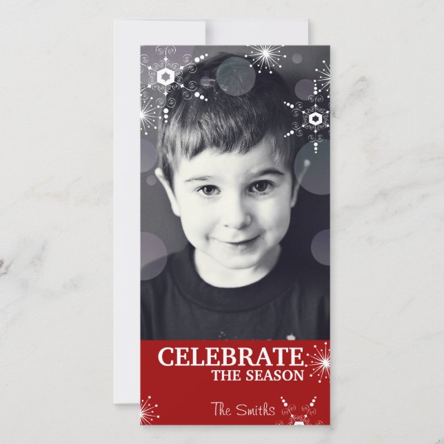 Pontos de flocos de neve vermelhos do Cartões de f (Frente)