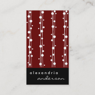 Pontos e cartões de visitas à moda carmesins da