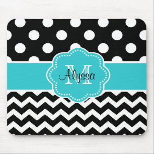 Pontos pretos Mousepad personalizado Chevron da