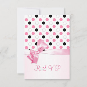 Pontos pretos, rosa, branco RSVP