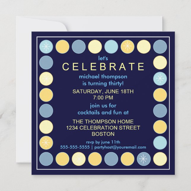 Pontos retros & convite de aniversário das (Frente)