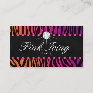 Pontos roxos alaranjados da zebra do cartão de