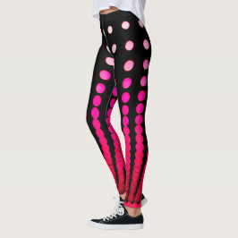 Pontos vermelhos em preto, Leggings
