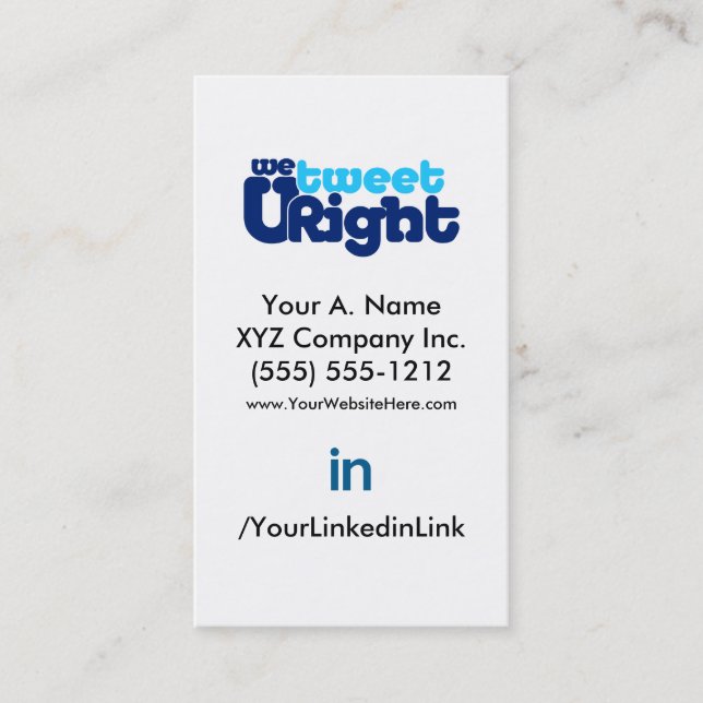 Pontuação WTURiteB 2.0 do Cartão de visita de perf (Frente)