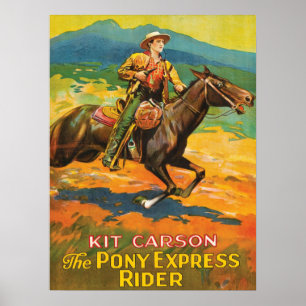 Pony Express 🌄 Kit Carson Poster do cowboy histór
