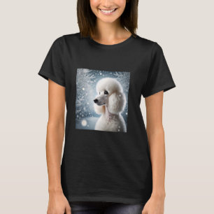 Poodle Branca Elegante Na Camiseta De Cão De Inver